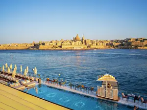 Pools Prints: Skyline with Basilica of our Lady of Mount Carmel Dome and St