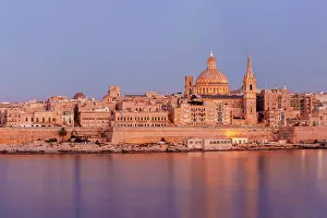 Pauls Anglican Cathedral Prints: Skyline with Basilica of our Lady of Mount Carmel Dome and St