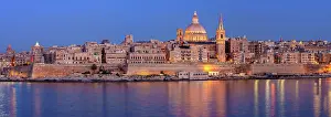 Maltese Prints: Skyline with Basilica of our Lady of Mount Carmel Dome and St
