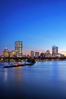 Back Bay Prints: Skyline of Back Bay from across the Charles River, Boston, Massachusetts, USA