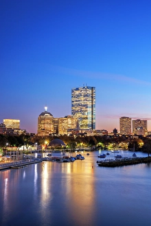 Back Bay Prints: Skyline of Back Bay from across the Charles River, Boston, Massachusetts, USA