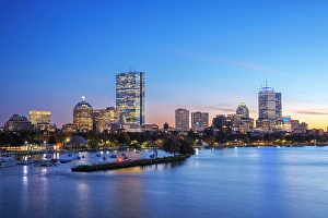 Back Bay Prints: Skyline of Back Bay from across the Charles River, Boston, Massachusetts, USA