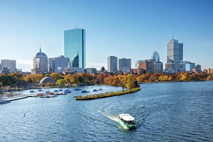Back Bay Prints: Skyline of Back Bay in the fall from across the Charles River, Boston, Massachusetts, USA