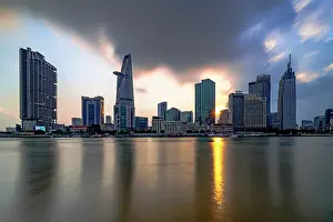 Cloud Prints: Skyline with Bitexco Tower and Landmark 81, Ho Chi Minh City (Saigon), Vietnam