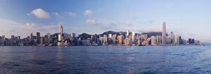 Sky Line Gallery: Skyline of Central, Hong Kong Island, from Victoria Harbour, Hong Kong, China, Asia