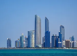 Skyline of the city center, Abu Dhabi, United Arab Emirates