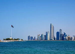 Skyline of the city center, Abu Dhabi, United Arab Emirates