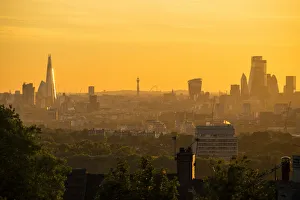 Surrey Prints: Skyline of City of London & The Shard, London, England, UK