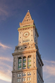 Historic Landmark Prints: Skyline of Custom House Clock Tower in Downtown Boston, Boston, Massachusetts, USA