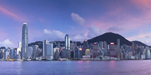 Panorama Prints: Skyline of Hong Kong Island, Hong Kong, China