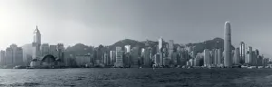 Sky Scrapers Prints: Skyline of Hong Kong Island from Kowloon, Hong Kong, China