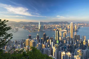 Skyline of Hong Kong Island and Kowloon from Victoria Peak, Hong Kong Island, Hong Kong