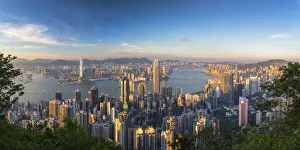 Skyline of Hong Kong Island and Kowloon from Victoria Peak, Hong Kong Island, Hong Kong