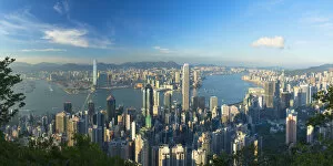 Images Dated 8th June 2018: Skyline of Hong Kong Island and Kowloon from Victoria Peak, Hong Kong Island, Hong Kong