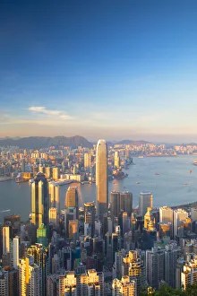 Images Dated 8th June 2018: Skyline of Hong Kong Island and Kowloon from Victoria Peak, Hong Kong Island, Hong Kong