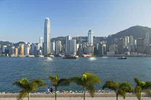 Images Dated 28th April 2020: Skyline of Hong Kong Island from West Kowloon Art Park, Kowloon, Hong Kong