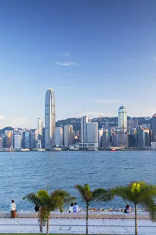 Images Dated 28th April 2020: Skyline of Hong Kong Island from West Kowloon Art Park, Kowloon, Hong Kong