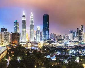 Images Dated 6th May 2018: Skyline with KLCC and Petronas towers, Kuala Lumpur, Malaysia