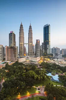 Images Dated 6th May 2018: Skyline with KLCC and Petronas towers, Kuala Lumpur, Malaysia