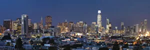 San Francisco Collection: Skyline of San Francisco at night, California, USA
