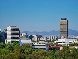 Tower Block Prints: Skyline seen from Chapultepec Castle, elevated view, Mexico City, Mexico