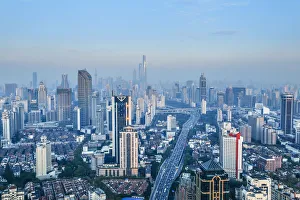 Skyline of Shanghai from Jing An, China