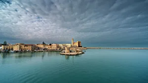 Wharf Prints: Skyline of Trani. Europe, Italy, Puglia, Trani, Trani district