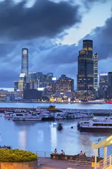 Tsim Sha Tsui Prints: Skyline of Tsim Sha Tsui and Causeway Bay typhoon shelter, Hong Kong