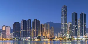 Skyline of Tsuen Wan with Nina Tower, Tsuen Wan, Hong Kong, China