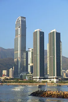 Skyline of Tsuen Wan with Nina Tower, Tsuen Wan, Hong Kong, China