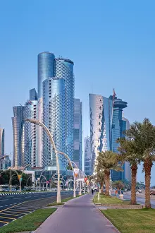 Doha Prints: Skyscrapers on Al Corniche, West Bay, Doha, Qatar
