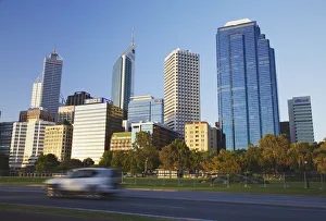 Western Australia Collection: Skyscrapers in downtown Perth, Western Australia, Australia