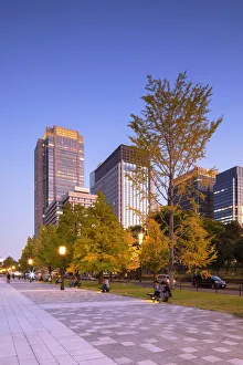 Kanto Prints: Skyscrapers of Marunouchi at dusk, Tokyo, Japan