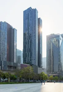 Highrises Prints: Skyscrapers at Shenzhen Bay, Shenzhen, Guangdong, China