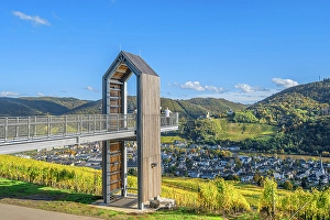 River Mosel Prints: Skywalk Kurpark at Bernkastel-Kues, Mosel, Mosel valley, Rhineland-Palatinate, Germany