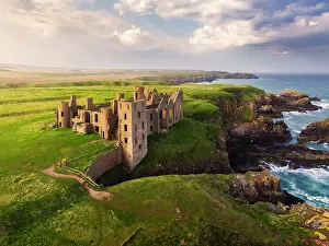 North Sea Prints: Slains Castle at sunset, Cruden Bay, Aberdeenshire, Scotland, United Kingdom