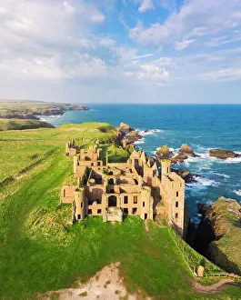 Slains Castle Prints: Slains Castle at sunset, Cruden Bay, Aberdeenshire, Scotland, United Kingdom