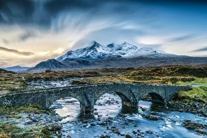 Highland Region Prints: Sligachan Bridge and Cuillin Hills, Isle of Skye, Highland Region, Scotland