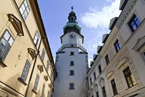 Images Dated 28th April 2011: Slovakia, Bratislava, Old Town, St. Michaels Gate and Tower
