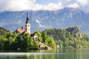 Images Dated 26th June 2017: Slovenia, Bled, Lake Bled and Julian Alps