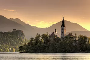 Images Dated 30th July 2012: Slovenia, Bled, Lake Bled and Julian Alps