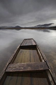 Slovenia, Boat on Lake Cerknica