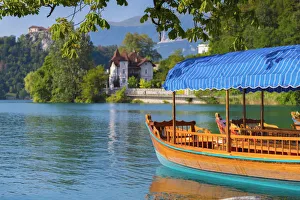 Upper Carniola Prints: Slovenia, Julian Alps, Upper Carniola, Bled, Lake Bled, Pleasure Boats