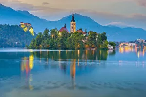 Images Dated 19th June 2014: Slovenia, Julian Alps, Upper Carniola, Bled, Lake Bled, Bled Island (Blejski otok)