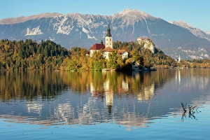 Slovenia, Lake Bled, Blejski Otok island, St. Mary's church