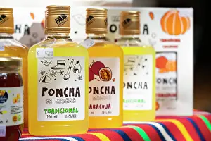 Retail Prints: Small bottles of poncha on display at Farmers Market (Mercado dos Lavradores)