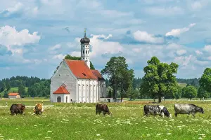 Fussen Prints: The small chapel of St. Coloman, Fussen, Bavaria, Germany