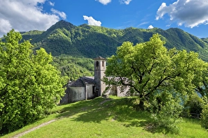 Lake District Prints: small church of Santa Veronica in Calde on Lake Maggiore
