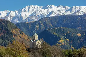 Georgia Prints: A small church west of Mestia, Upper Svaneti (Zemo Svaneti), Georgia