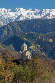 Mestia Prints: A small church west of Mestia, Upper Svaneti (Zemo Svaneti), Georgia